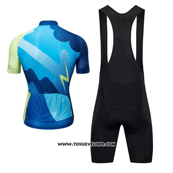 2017 Maillot Ciclismo Ykywbike Aa04 Adh04 Bleu Manches Courtes et Cuissard