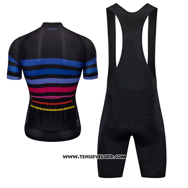 2017 Maillot Ciclismo Ykywbike Aa09 Adh09 Noir et Bleu Manches Courtes et Cuissard