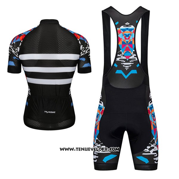 2017 Maillot Ciclismo Ykywbike Aa12 Adh12 Noir et Blanc Manches Courtes et Cuissard