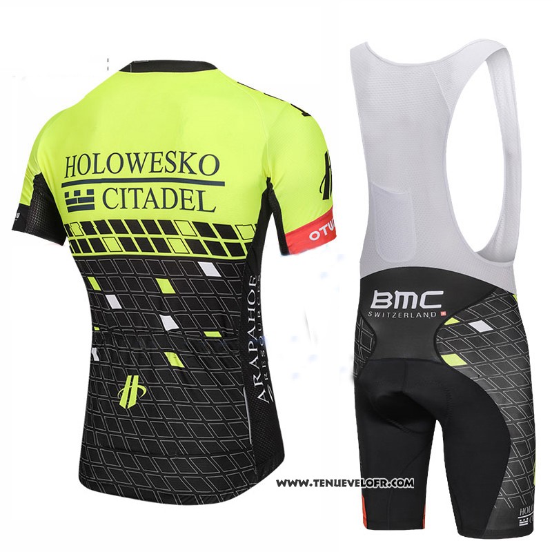 2018 Maillot Ciclismo Holowesko Citadel Vert et Noir Manches Courtes et Cuissard