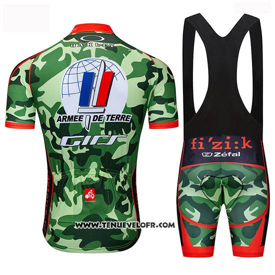 2019 Maillot Ciclismo Armee DE Terre Camouflage Manches Courtes et Cuissard