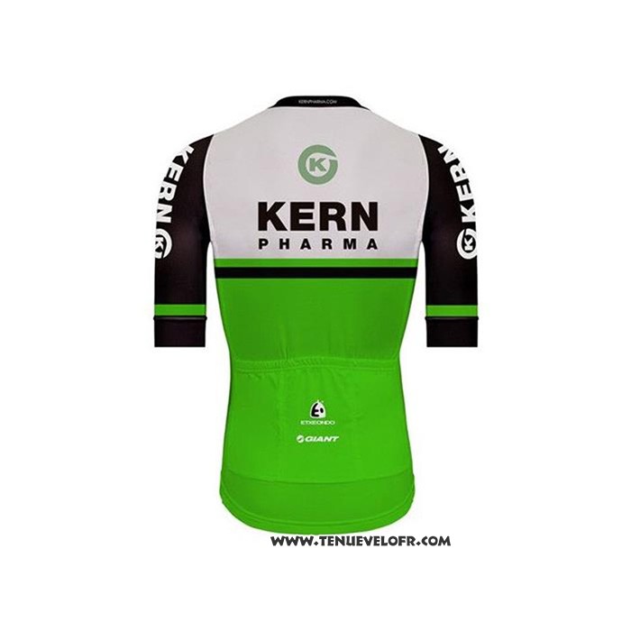 2020 Maillot Ciclismo Kern Pharma Blanc Vert Noir Manches Courtes et Cuissard