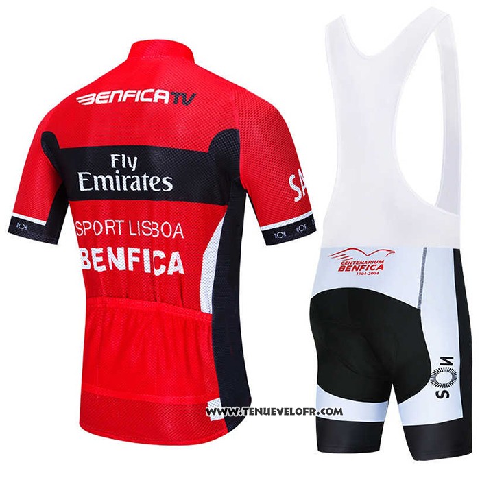 2020 Maillot Ciclismo S.L. Benfica Rouge Noir Manches Courtes et Cuissard