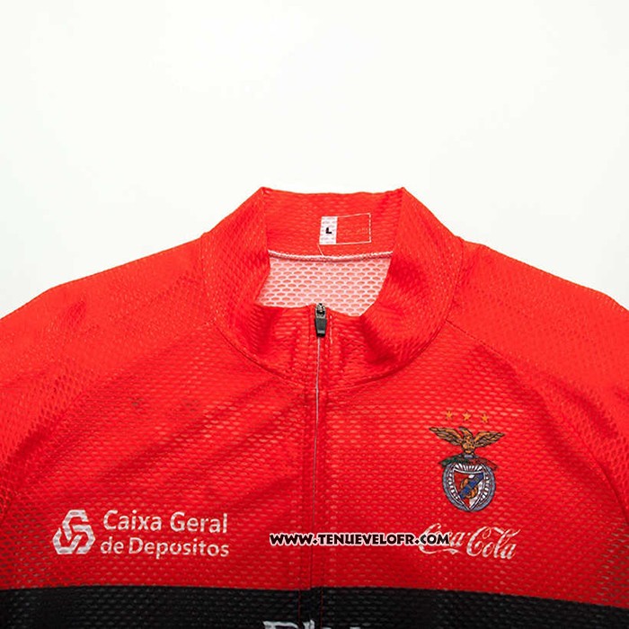 2020 Maillot Ciclismo S.L. Benfica Rouge Noir Manches Courtes et Cuissard
