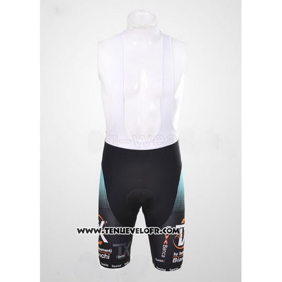2012 Maillot Ciclismo Bianchi Noir et Orange Manches Courtes et Cuissard