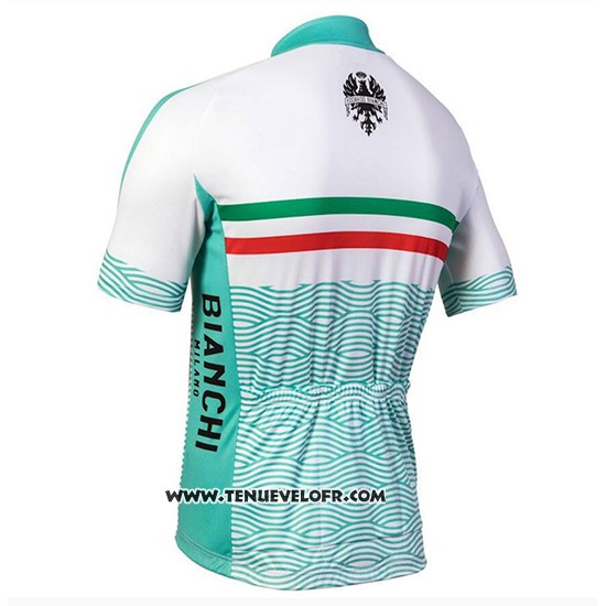 2018 Maillot Ciclismo Bianchi Attone Blanc et Vert Manches Courtes et Cuissard