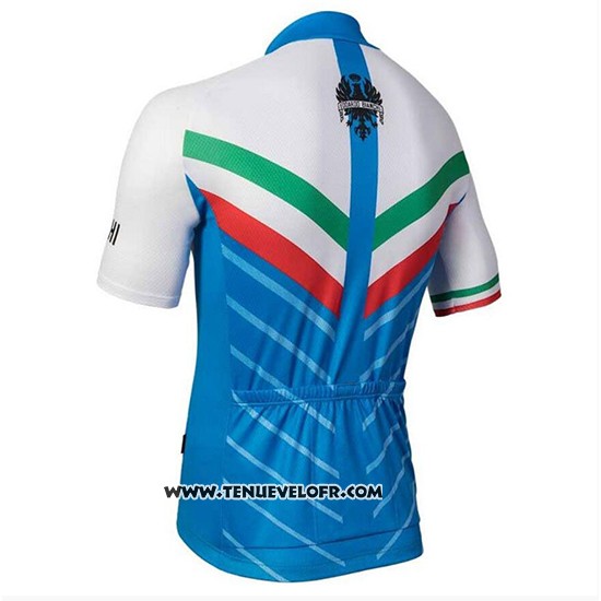 2018 Maillot Ciclismo Bianchi Tiera Blanc et Bleu Manches Courtes et Cuissard