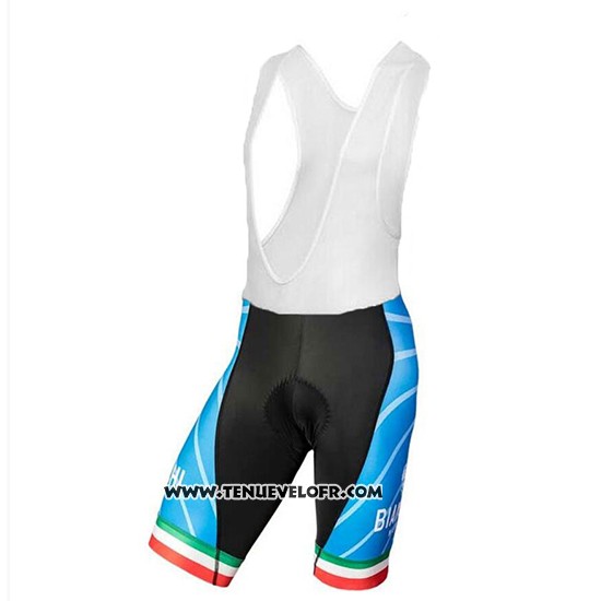 2018 Maillot Ciclismo Bianchi Tiera Blanc et Bleu Manches Courtes et Cuissard