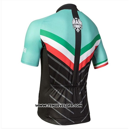 2018 Maillot Ciclismo Bianchi Tiera Lumiere Vert et Noir Manches Courtes et Cuissard