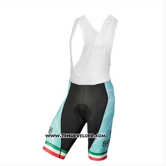 2018 Maillot Ciclismo Bianchi Tiera Lumiere Vert et Noir Manches Courtes et Cuissard