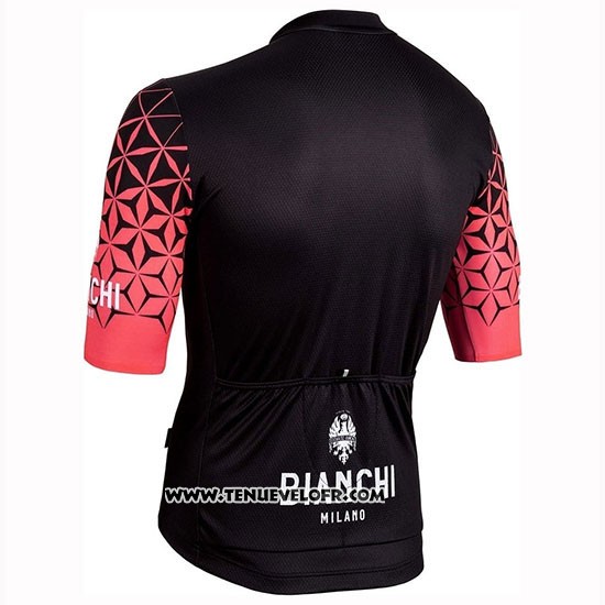 2019 Maillot Ciclismo Bianchi Milano Conca Noir Rouge Manches Courtes et Cuissard