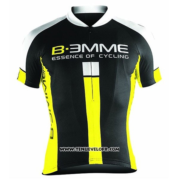 2017 Maillot Ciclismo Biemme Identity Noir et Jaune Manches Courtes et Cuissard