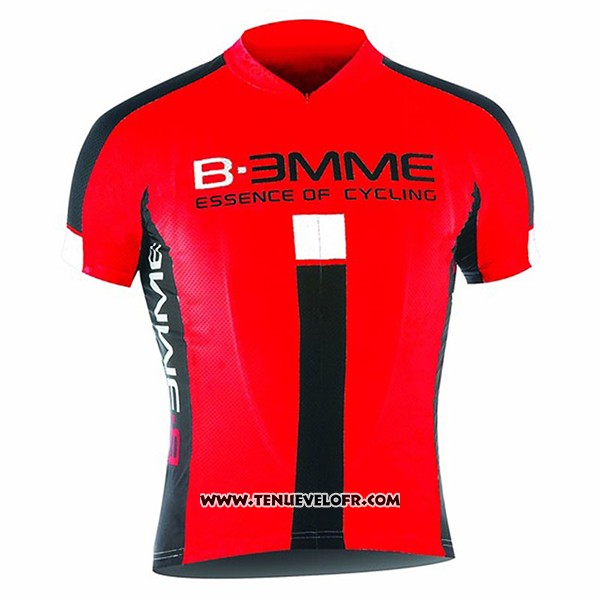 2017 Maillot Ciclismo Biemme Identity Noir et Rouge Manches Courtes et Cuissard