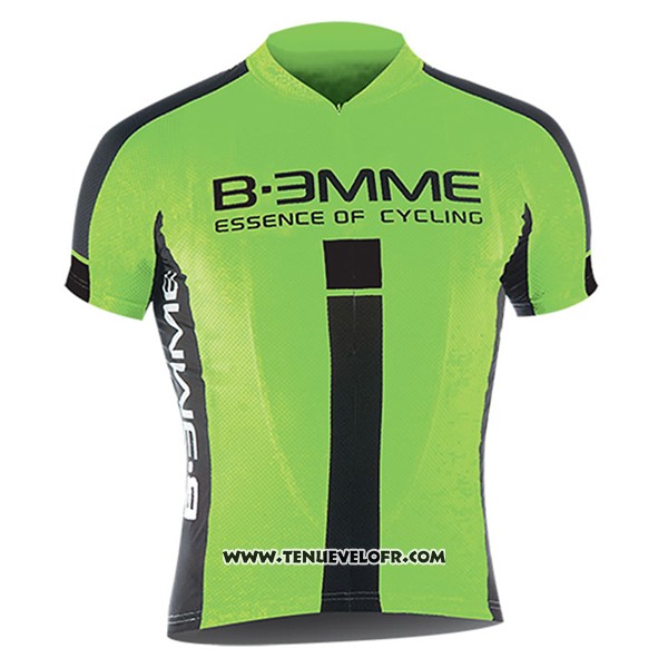 2017 Maillot Ciclismo Biemme Identity Noir et Vert Manches Courtes et Cuissard