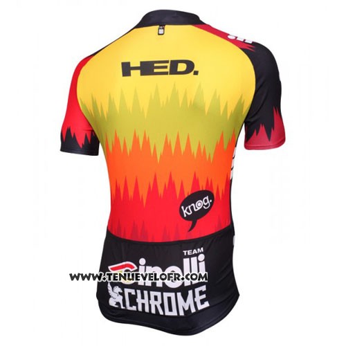 2016 Maillot Ciclismo Cinelli Chrome Rouge et Noir Manches Courtes et Cuissard