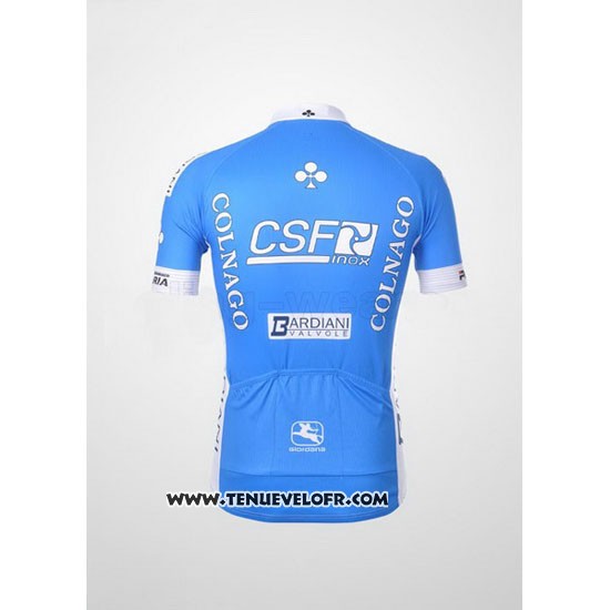 2012 Maillot Ciclismo Colnago Azur et Blanc Manches Courtes et Cuissard