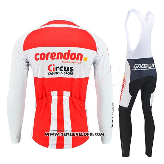 2019 Maillot Ciclismo Corendon Circus Blanc Rouge Manches Longues et Cuissard