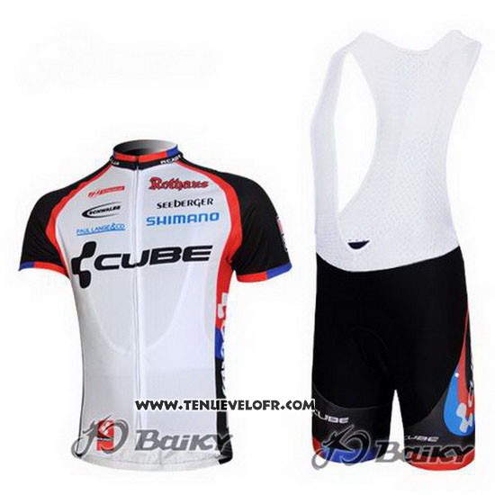 2011 Maillot Ciclismo Cube Noir et Blanc Manches Courtes et Cuissard