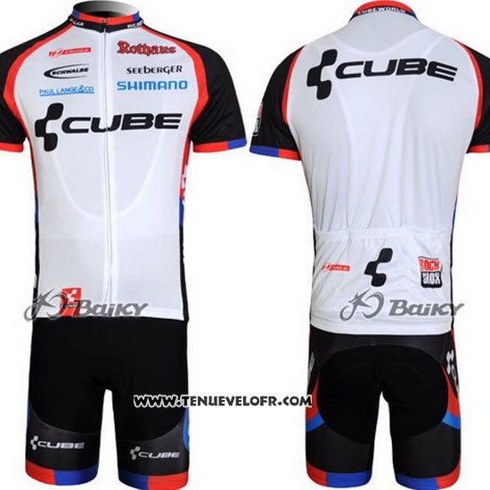 2011 Maillot Ciclismo Cube Noir et Blanc Manches Courtes et Cuissard