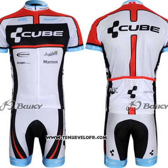2012 Maillot Ciclismo Cube Noir et Blanc Manches Courtes et Cuissard