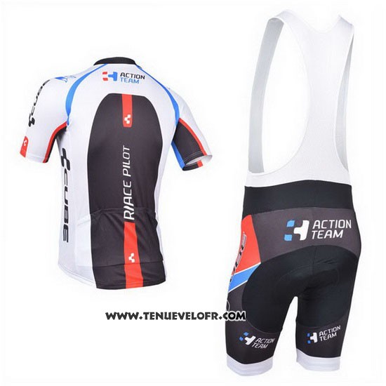 2013 Maillot Ciclismo Cube Noir et Blanc Manches Courtes et Cuissard