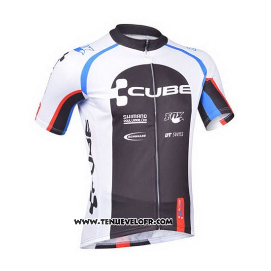 2013 Maillot Ciclismo Cube Noir et Blanc Manches Courtes et Cuissard