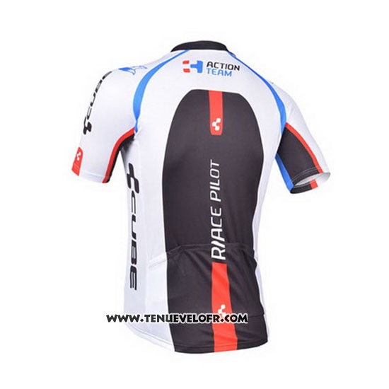 2013 Maillot Ciclismo Cube Noir et Blanc Manches Courtes et Cuissard