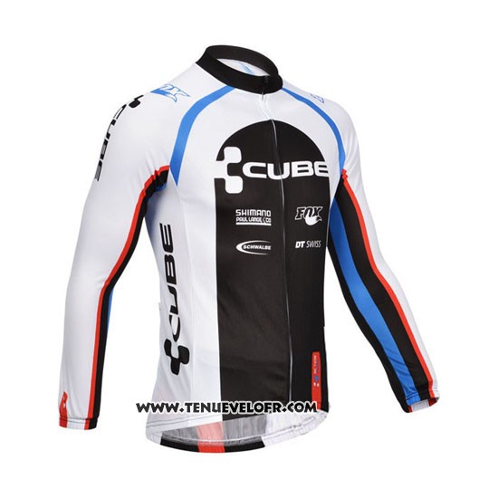 2013 Maillot Ciclismo Cube Noir et Blanc Manches Longues et Cuissard