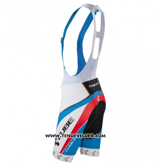 2016 Maillot Ciclismo Cube Bleu et Blanc Manches Courtes et Cuissard