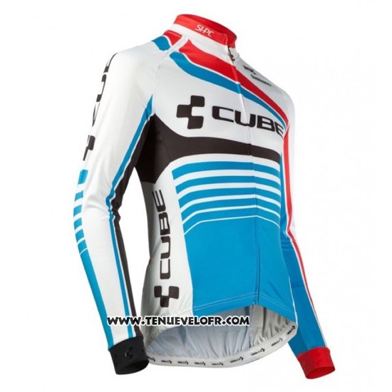 2016 Maillot Ciclismo Cube Bleu et Blanc Manches Longues et Cuissard