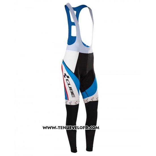2016 Maillot Ciclismo Cube Bleu et Blanc Manches Longues et Cuissard