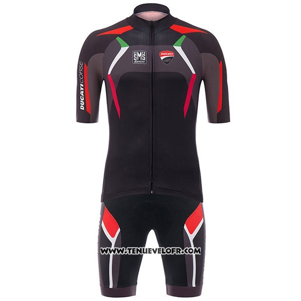 2017 Maillot Ciclismo Ducati Corse Noir Manches Courtes et Cuissard