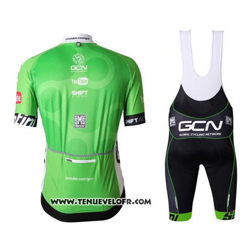 2016 Maillot Ciclismo GCN Gris et Vert Manches Courtes et Cuissard