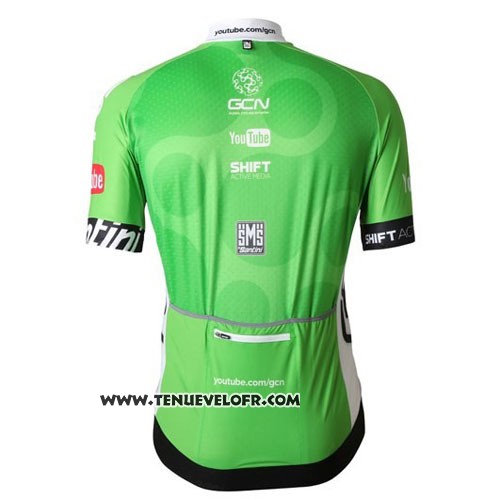 2016 Maillot Ciclismo GCN Gris et Vert Manches Courtes et Cuissard