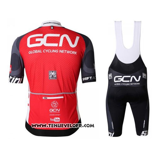 2016 Maillot Ciclismo GCN Noir et Rouge Manches Courtes et Cuissard