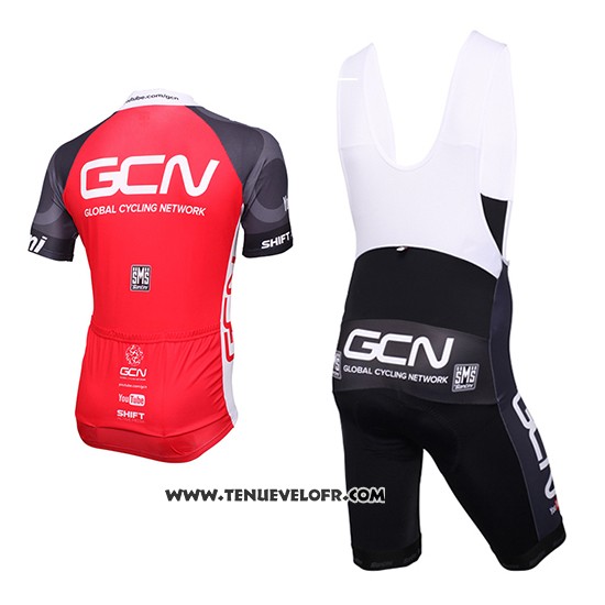 2016 Maillot Ciclismo Global Cycling Network Gris et Rouge Manches Courtes et Cuissard