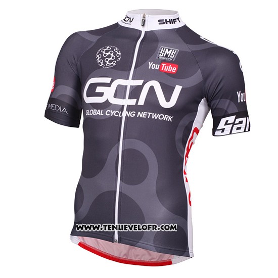 2016 Maillot Ciclismo Global Cycling Network Gris et Rouge Manches Courtes et Cuissard