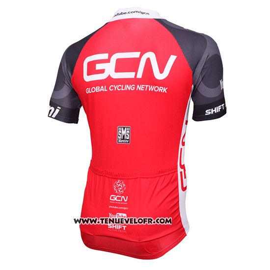 2016 Maillot Ciclismo Global Cycling Network Gris et Rouge Manches Courtes et Cuissard