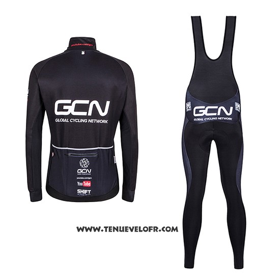 2016 Maillot Ciclismo Global Cycling Network Noir Manches Longues et Cuissard
