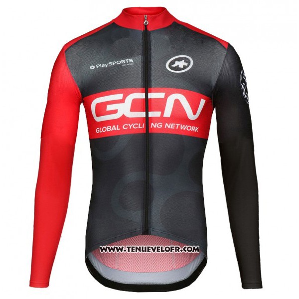 2017 Maillot Ciclismo GCN Noir et Rouge Manches Longues et Cuissard