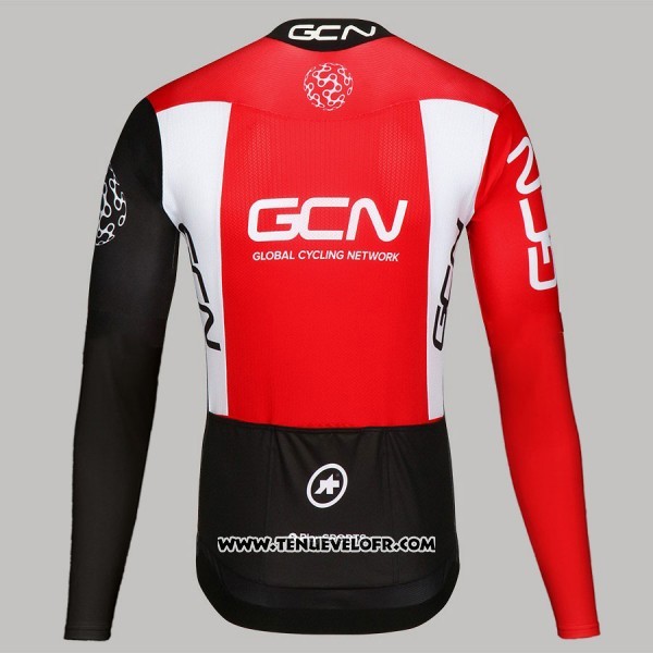 2017 Maillot Ciclismo GCN Noir et Rouge Manches Longues et Cuissard