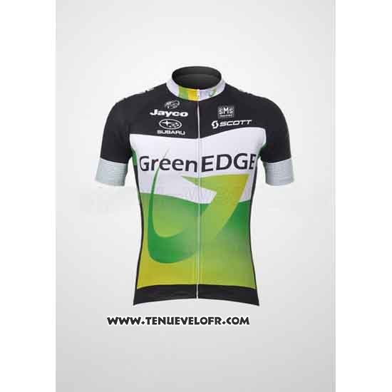 2012 Maillot Ciclismo GreenEDGE Noir et Vert Manches Courtes et Cuissard