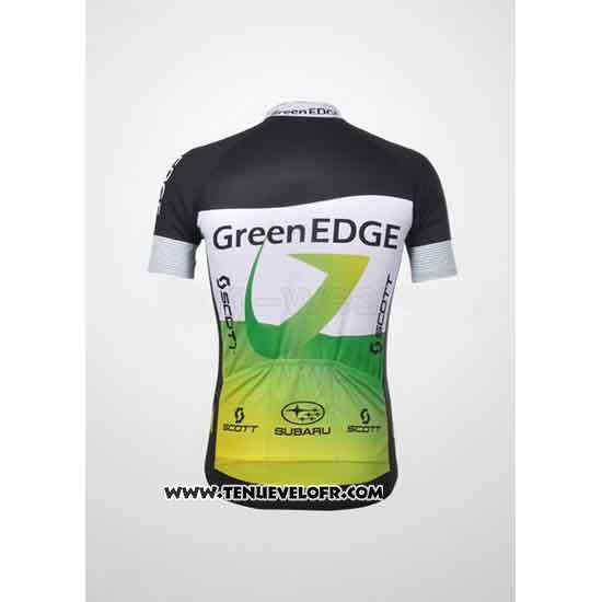 2012 Maillot Ciclismo GreenEDGE Noir et Vert Manches Courtes et Cuissard