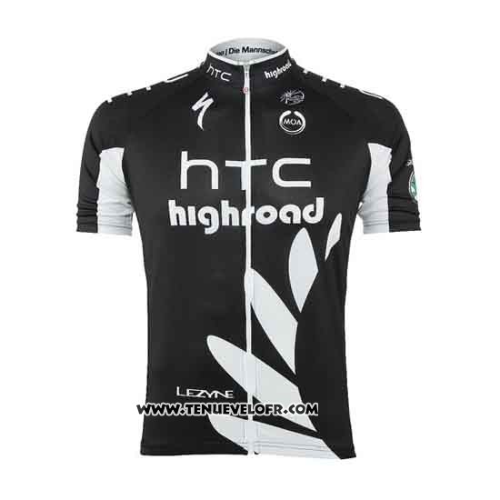 2011 Maillot Ciclismo Htc Highroad Noir et Blanc Manches Courtes et Cuissard