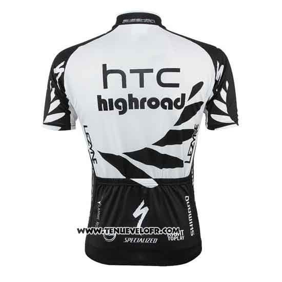 2011 Maillot Ciclismo Htc Highroad Noir et Blanc Manches Courtes et Cuissard
