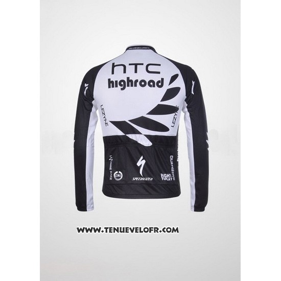 2011 Maillot Ciclismo Htc Highroad Noir et Blanc Manches Longues et Cuissard