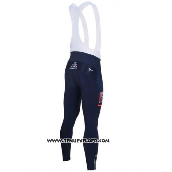 2016 Maillot Ciclismo IAM Blanc et Bleu Manches Longues et Cuissard
