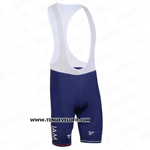 2016 Maillot Ciclismo IAM Rouge et Bleu Manches Courtes et Cuissard