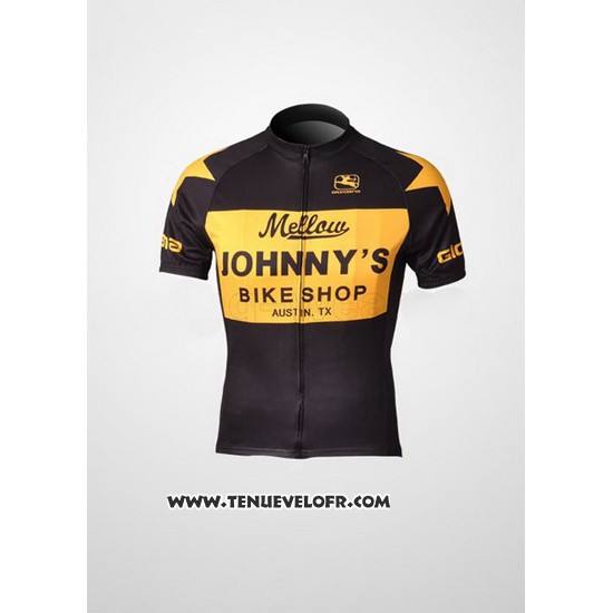 2010 Maillot Ciclismo Johnnys Jaune et Noir Manches Courtes et Cuissard