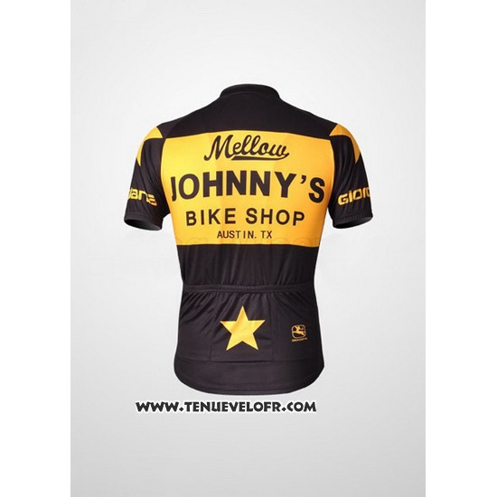 2010 Maillot Ciclismo Johnnys Jaune et Noir Manches Courtes et Cuissard